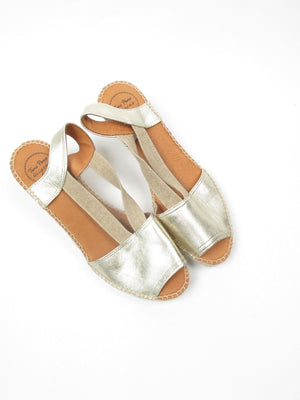 Gold Vintage Style Espadrilles 41/8 - The Harlequin