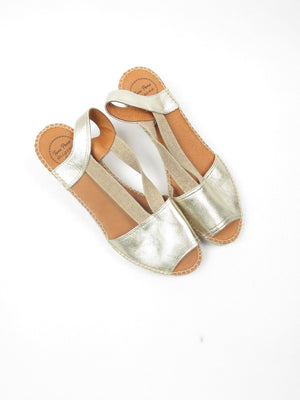 Gold Vintage Style Espadrilles 41/8 - The Harlequin