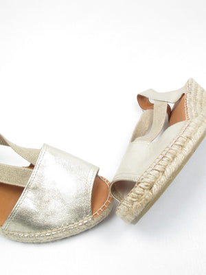 Gold Vintage Style Espadrilles 41/8 - The Harlequin