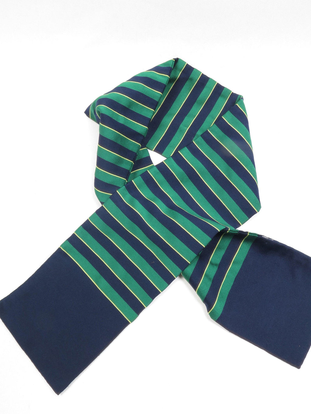 Green & Navy Satin Finish Scarf - The Harlequin