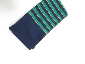 Green & Navy Satin Finish Scarf - The Harlequin