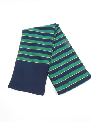 Green & Navy Satin Finish Scarf - The Harlequin