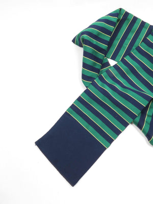 Green & Navy Satin Finish Scarf - The Harlequin