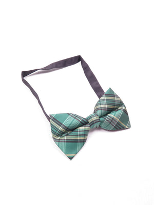 Green Retro Check Dickie Bow Tie New - The Harlequin