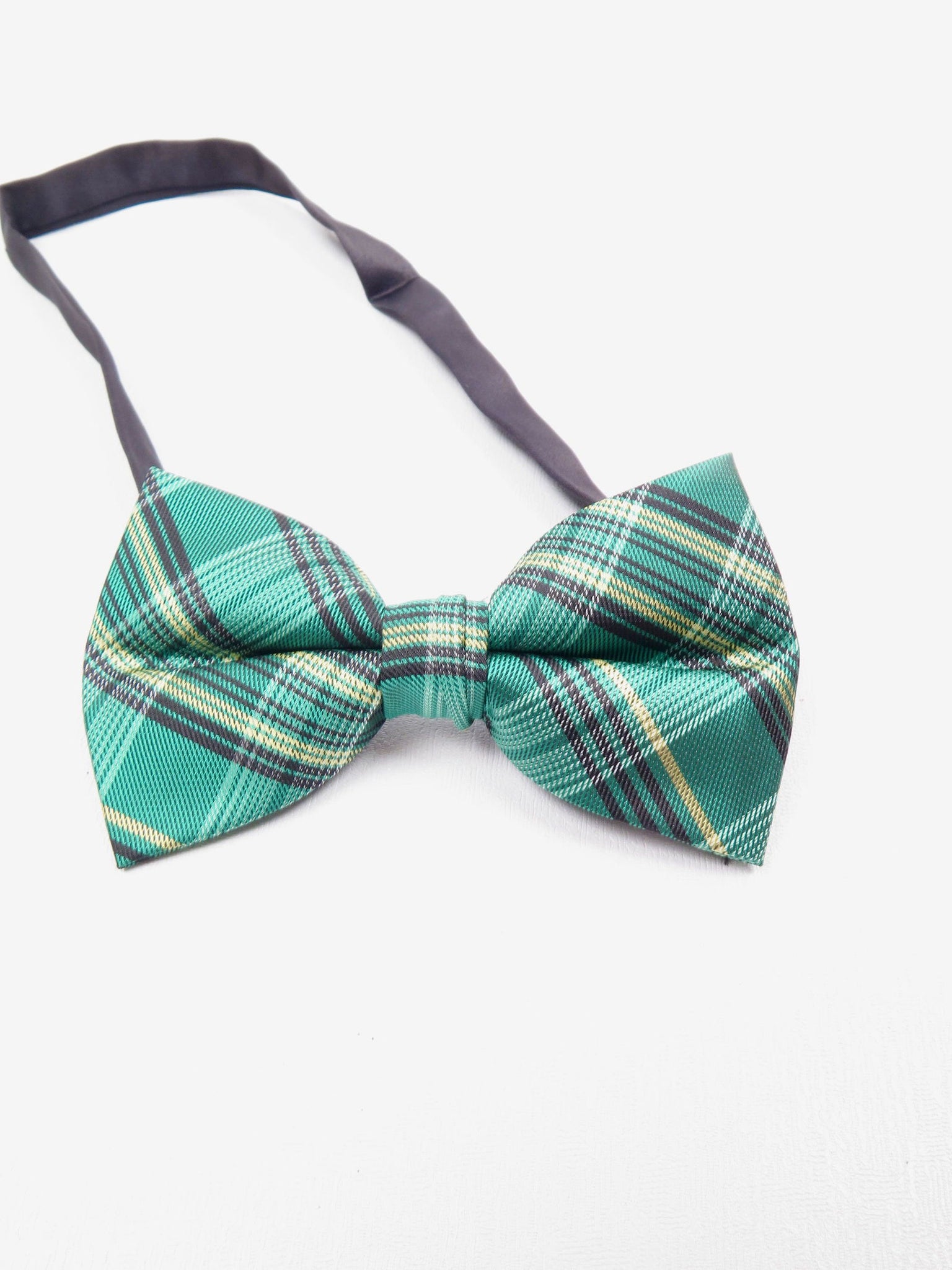 Green Retro Check Dickie Bow Tie New - The Harlequin