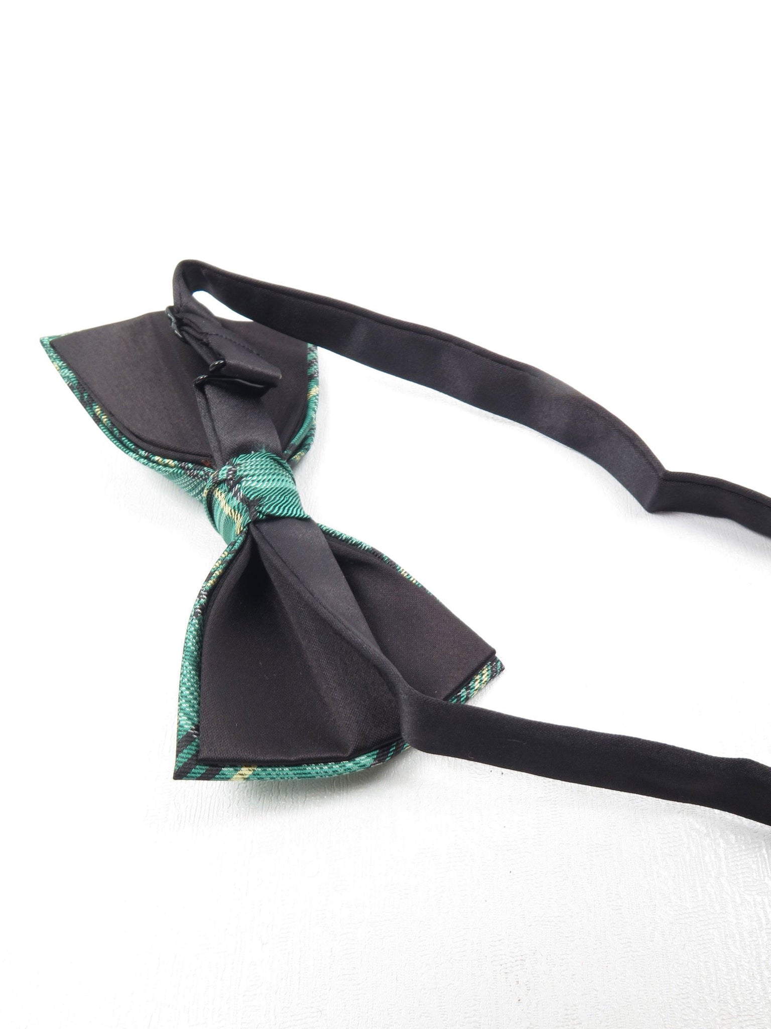 Green Retro Check Dickie Bow Tie New - The Harlequin