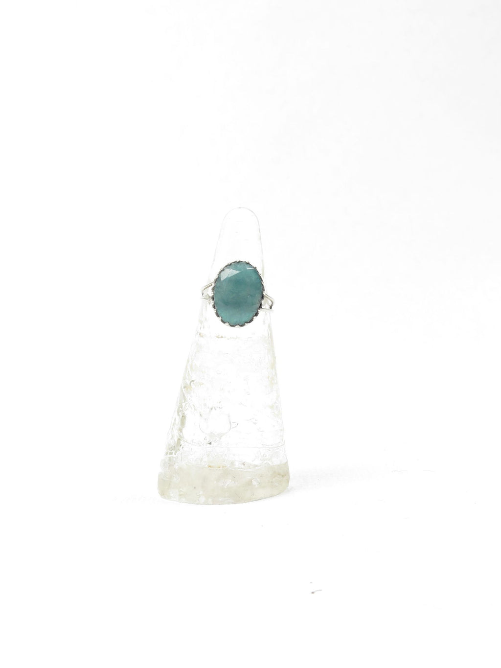 Green Ruby & Silver  Vintage  Style Ring - The Harlequin