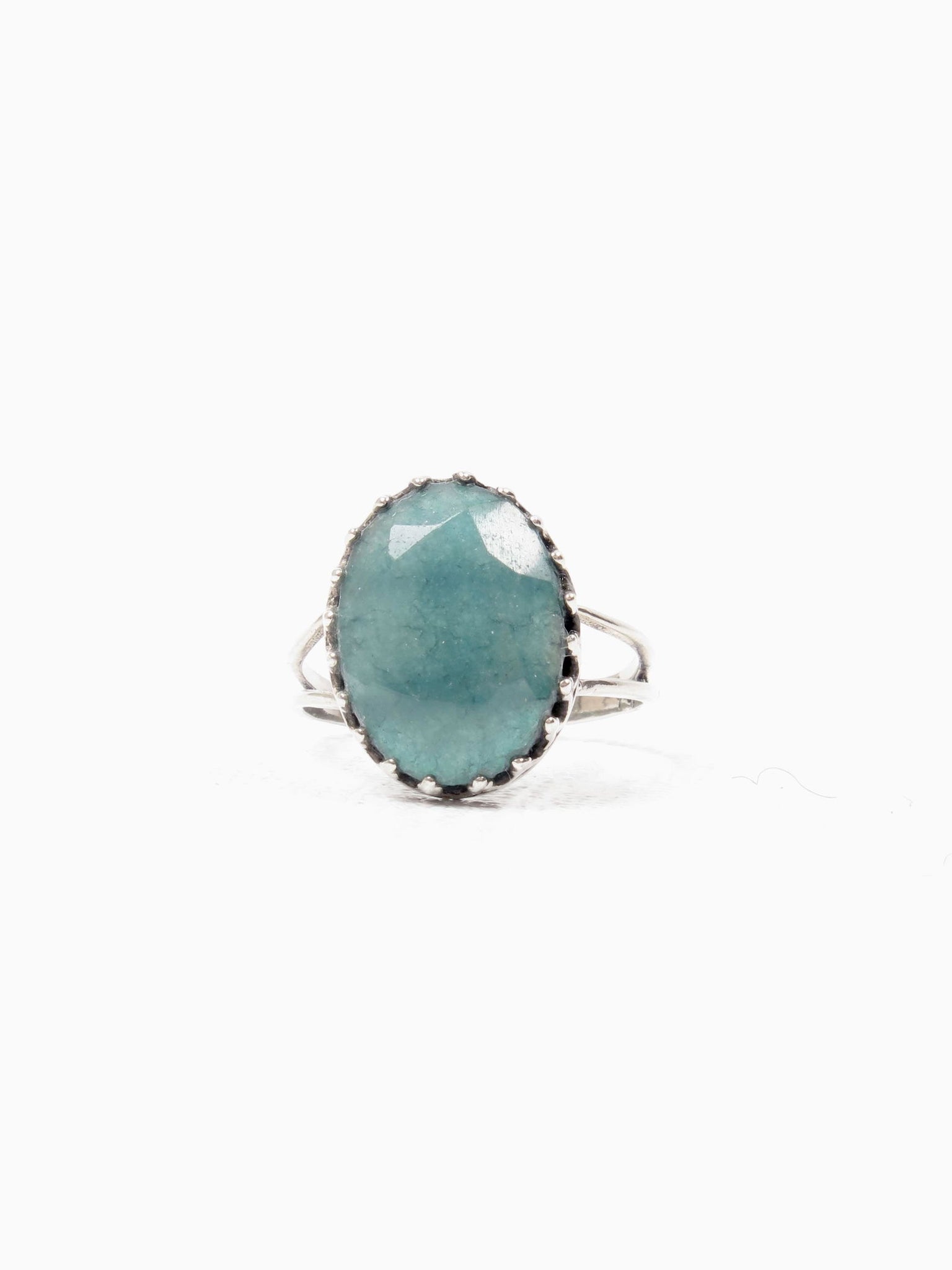 Green Ruby & Silver  Vintage  Style Ring - The Harlequin