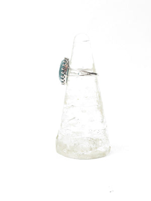 Green Ruby & Silver  Vintage  Style Ring - The Harlequin