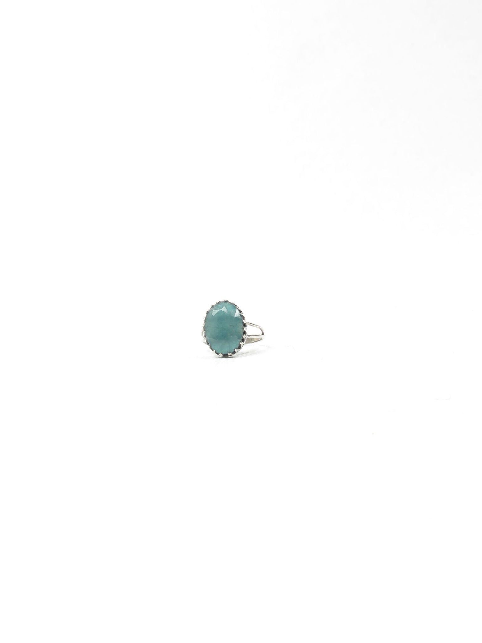 Green Ruby & Silver  Vintage  Style Ring - The Harlequin