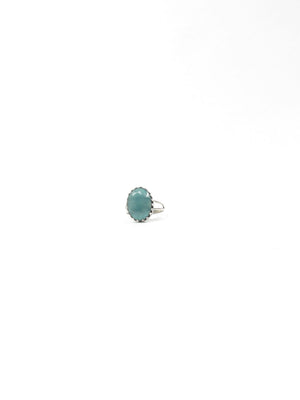 Green Ruby & Silver  Vintage  Style Ring - The Harlequin