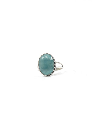 Green Ruby & Silver  Vintage  Style Ring - The Harlequin