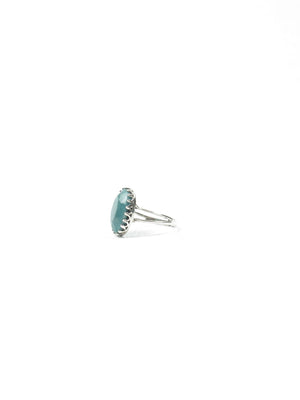 Green Ruby & Silver  Vintage  Style Ring - The Harlequin