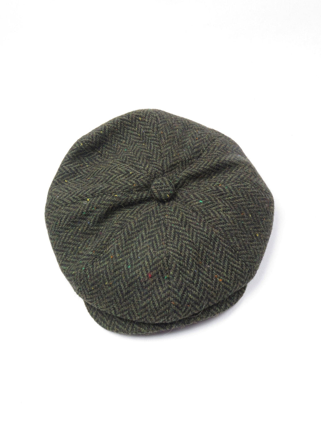Green Tweed Baker Boy Style Flat Cap - The Harlequin