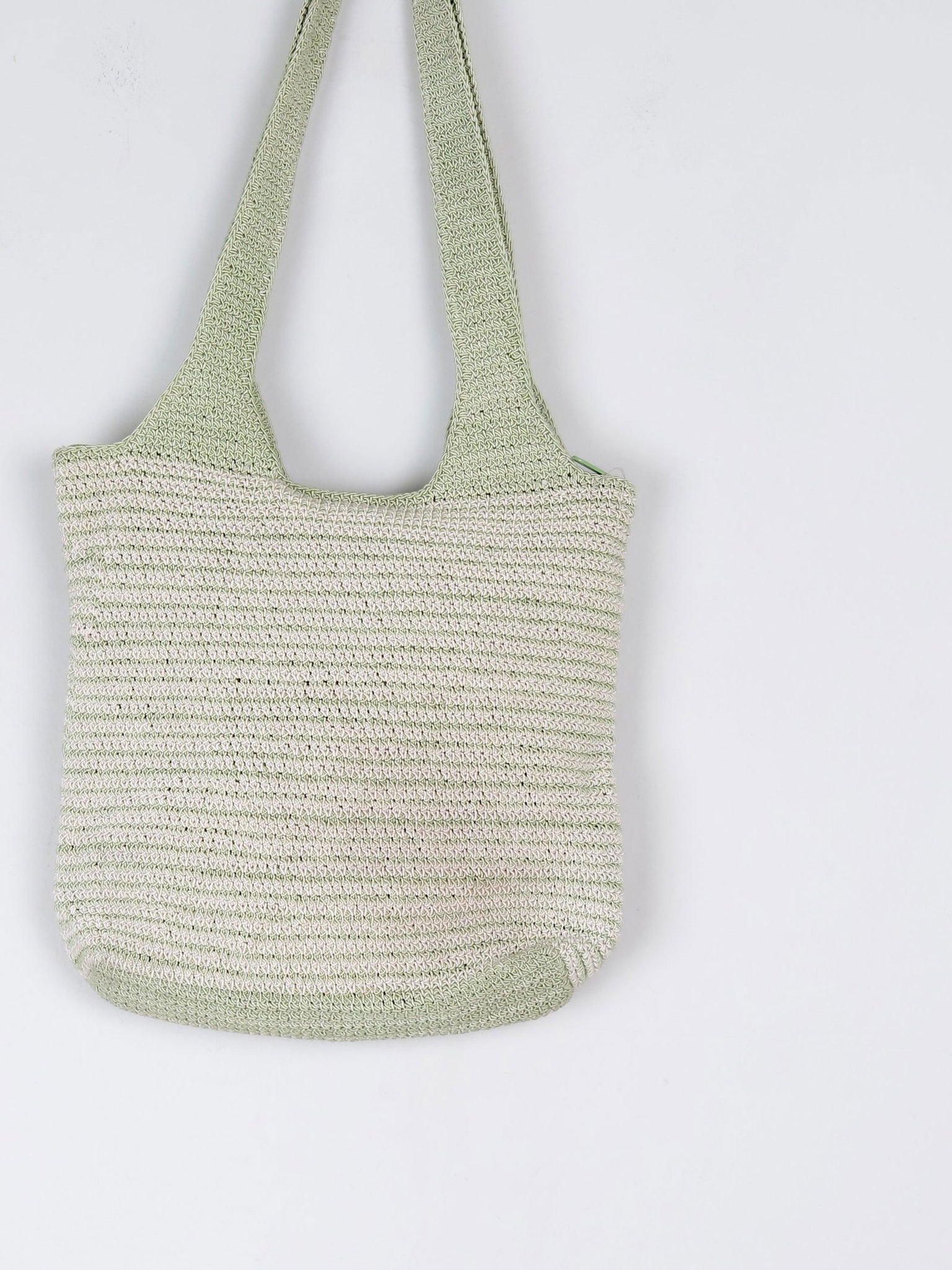 Green Vintage Crochet Cotton Shoulder Bag - The Harlequin