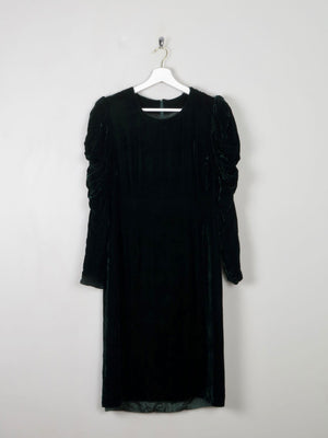 Green Vintage Velvet Dress S - The Harlequin