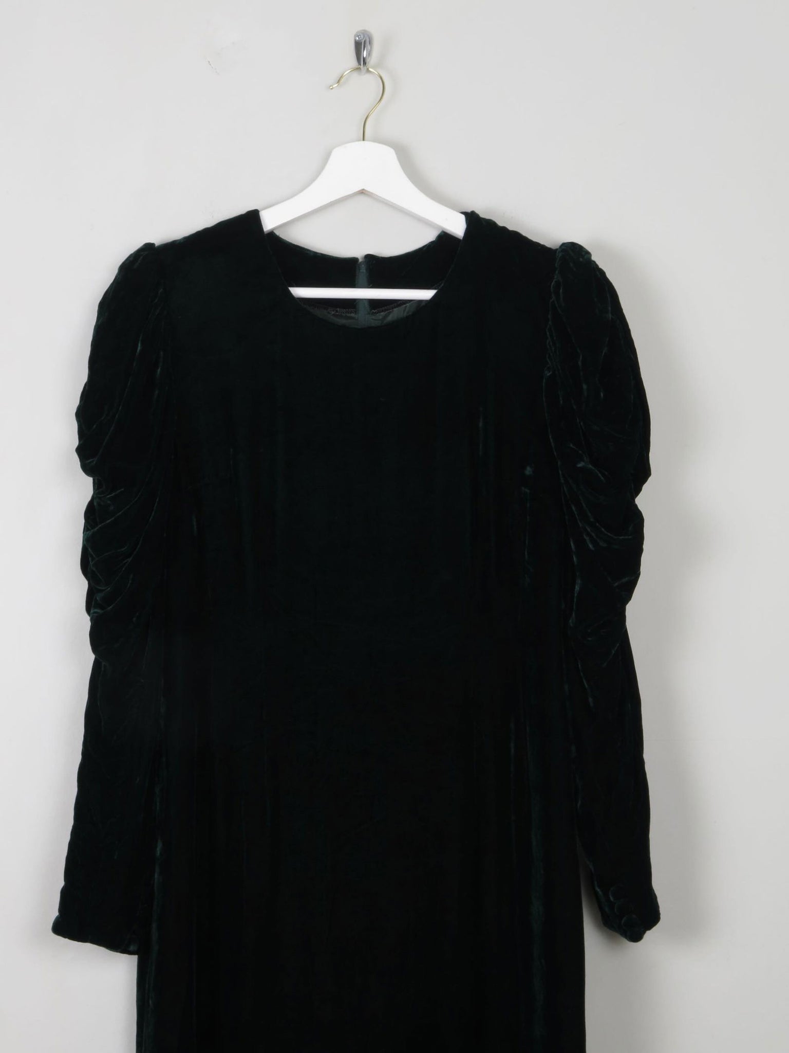 Green Vintage Velvet Dress S - The Harlequin