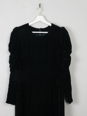 Green Vintage Velvet Dress S - The Harlequin
