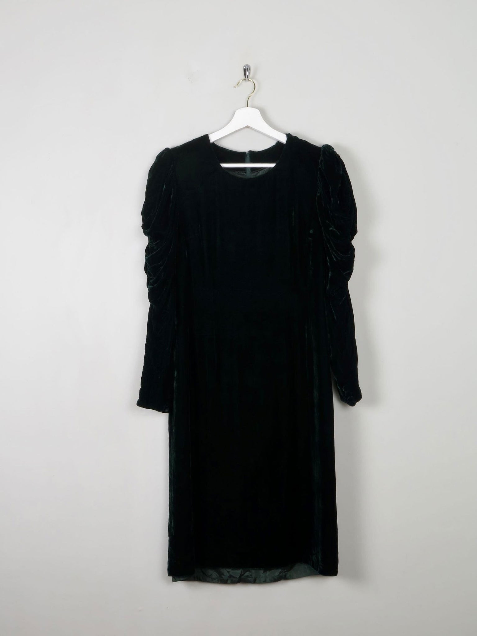 Green Vintage Velvet Dress S - The Harlequin