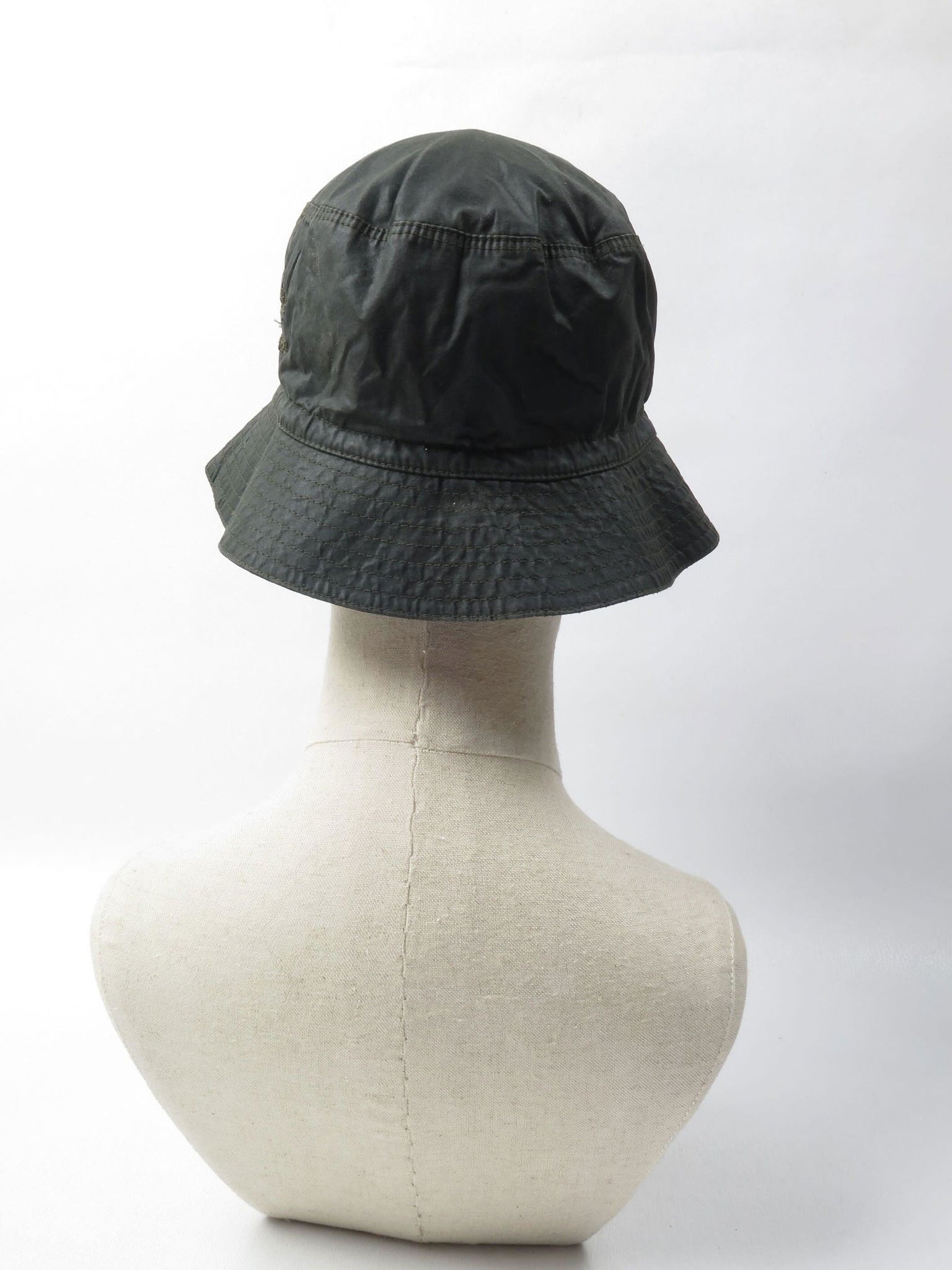 Green Waxed Vintage Burberry Bucket hat 57/S - The Harlequin