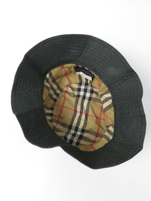 Green Waxed Vintage Burberry Bucket hat 57/S - The Harlequin