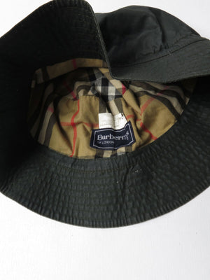 Green Waxed Vintage Burberry Bucket hat 57/S - The Harlequin