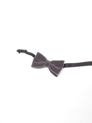 Grey Velvet Dickie Bow Tie Unworn - The Harlequin