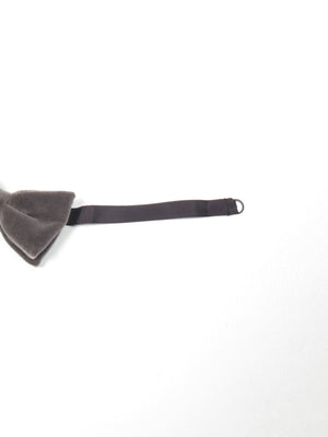 Grey Velvet Dickie Bow Tie Unworn - The Harlequin