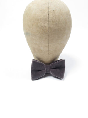 Grey Velvet Dickie Bow Tie Unworn - The Harlequin
