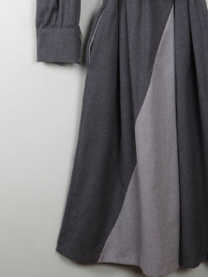 Grey Wool Vintage Panelled Dress M/L - The Harlequin
