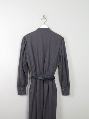 Grey Wool Vintage Panelled Dress M/L - The Harlequin