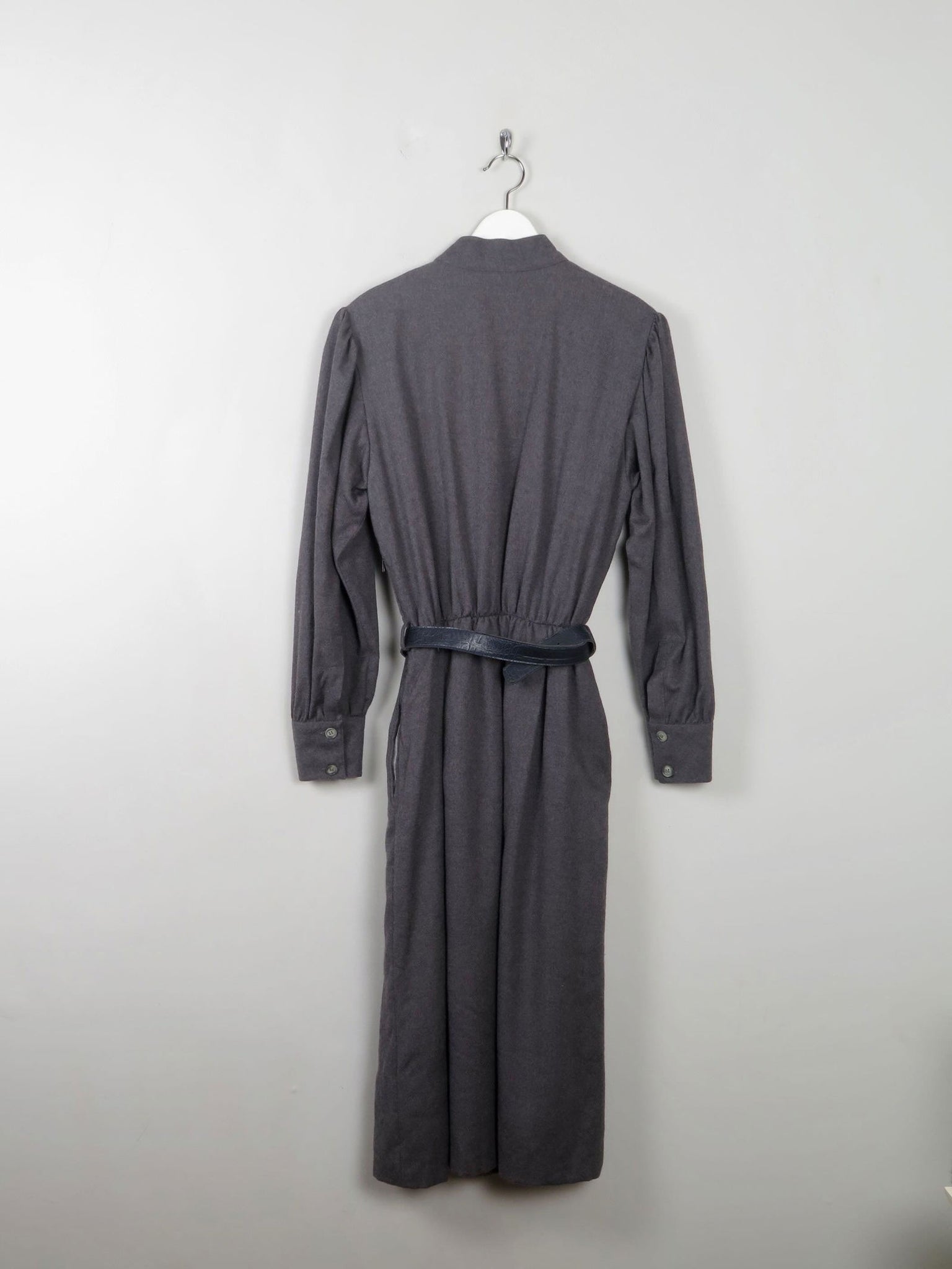 Grey Wool Vintage Panelled Dress M/L - The Harlequin