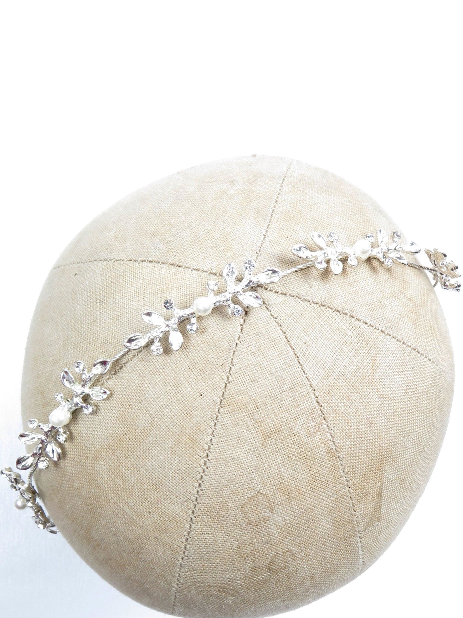 Hair Vine Silver Floral & Pearl - The Harlequin