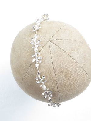 Hair Vine Silver Floral & Pearl - The Harlequin