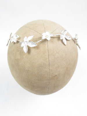Hair Vine Silver Leaf Vintage Style Bridal Headpiece - The Harlequin