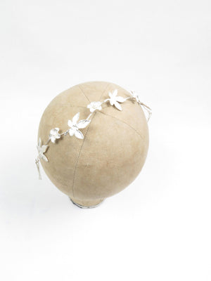 Hair Vine Silver Leaf Vintage Style Bridal Headpiece - The Harlequin