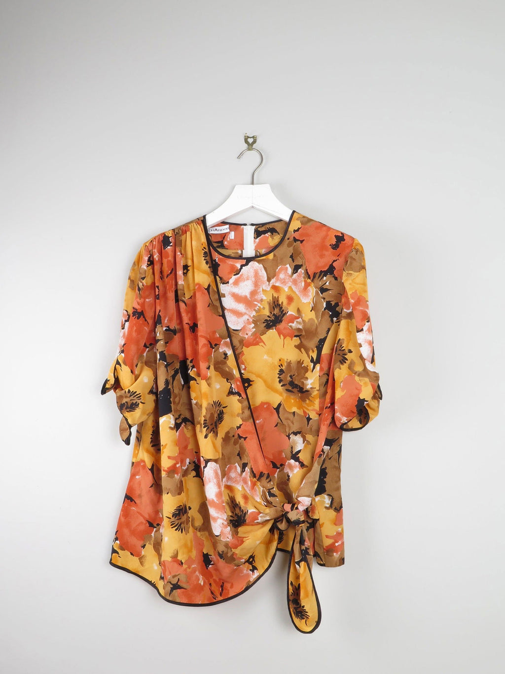 Hardrobe Vintage  Printed Blouse With Crossover Detail L - The Harlequin