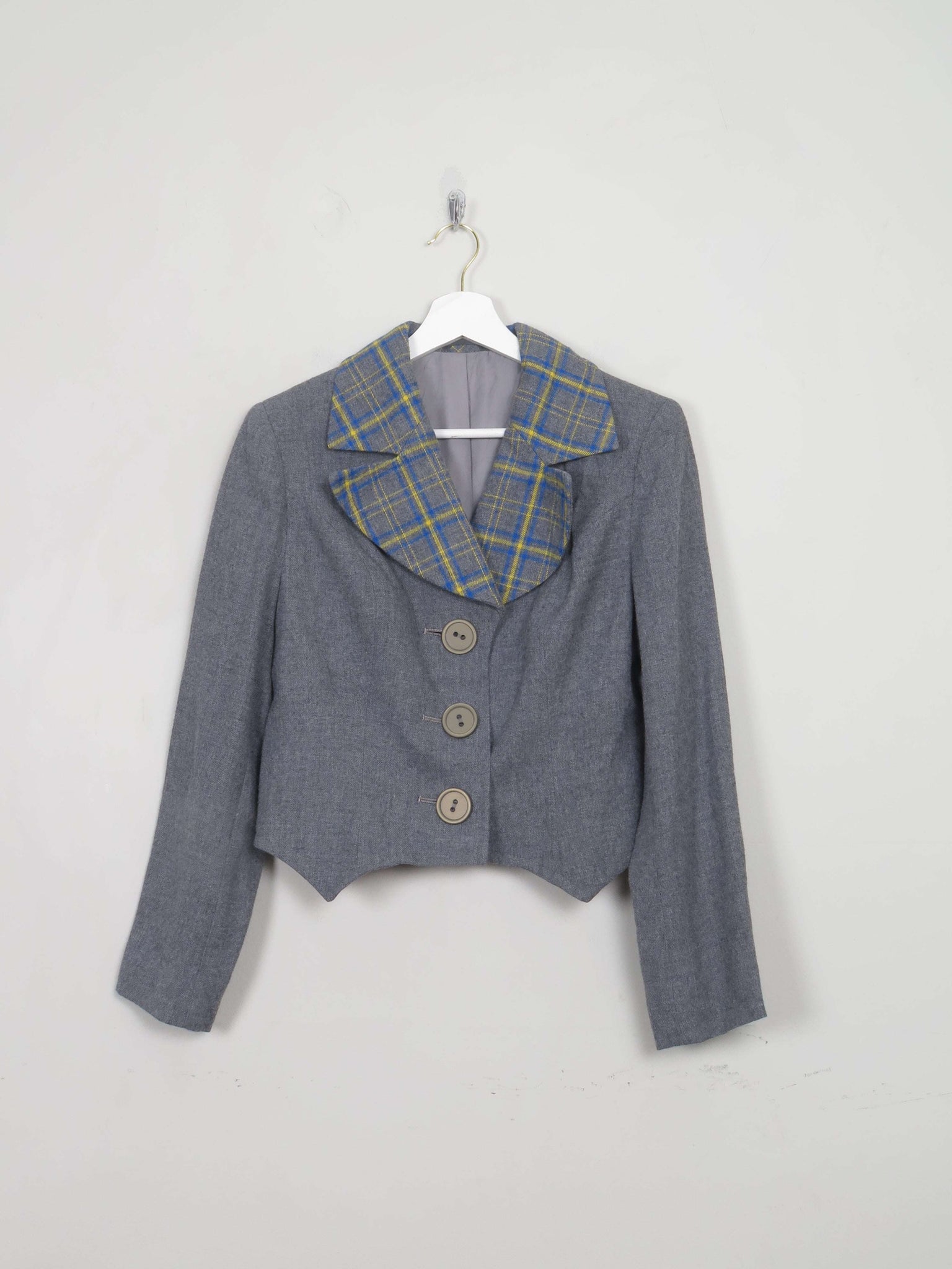 Women's Vintage 70s Grey Wool Jacket S