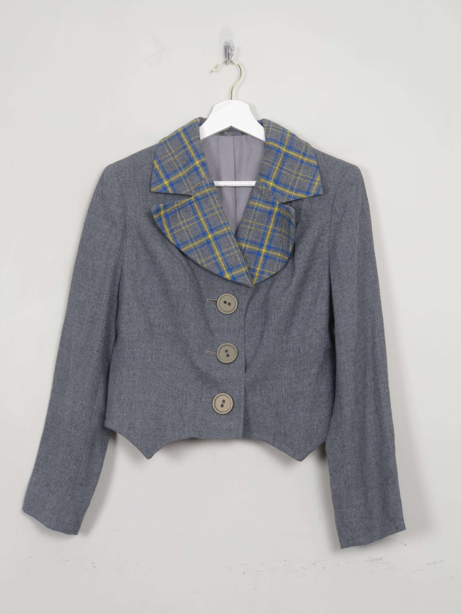 Women's Vintage 70s Grey Wool Jacket S