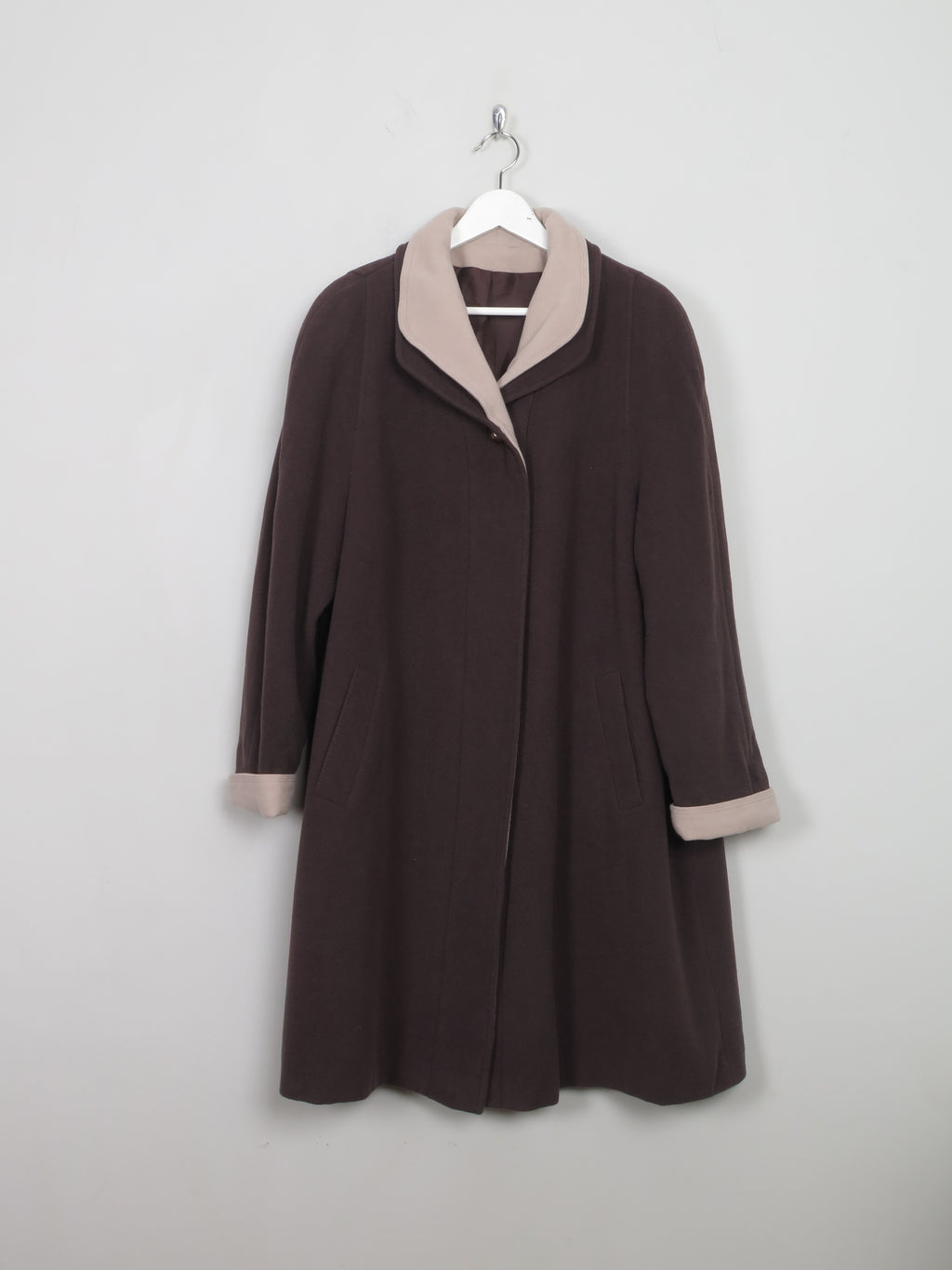 Women's Vintage Brown Wool Swing Coat M/L