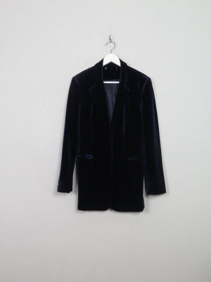 Women's Vintage Blue Velvet Jacket S