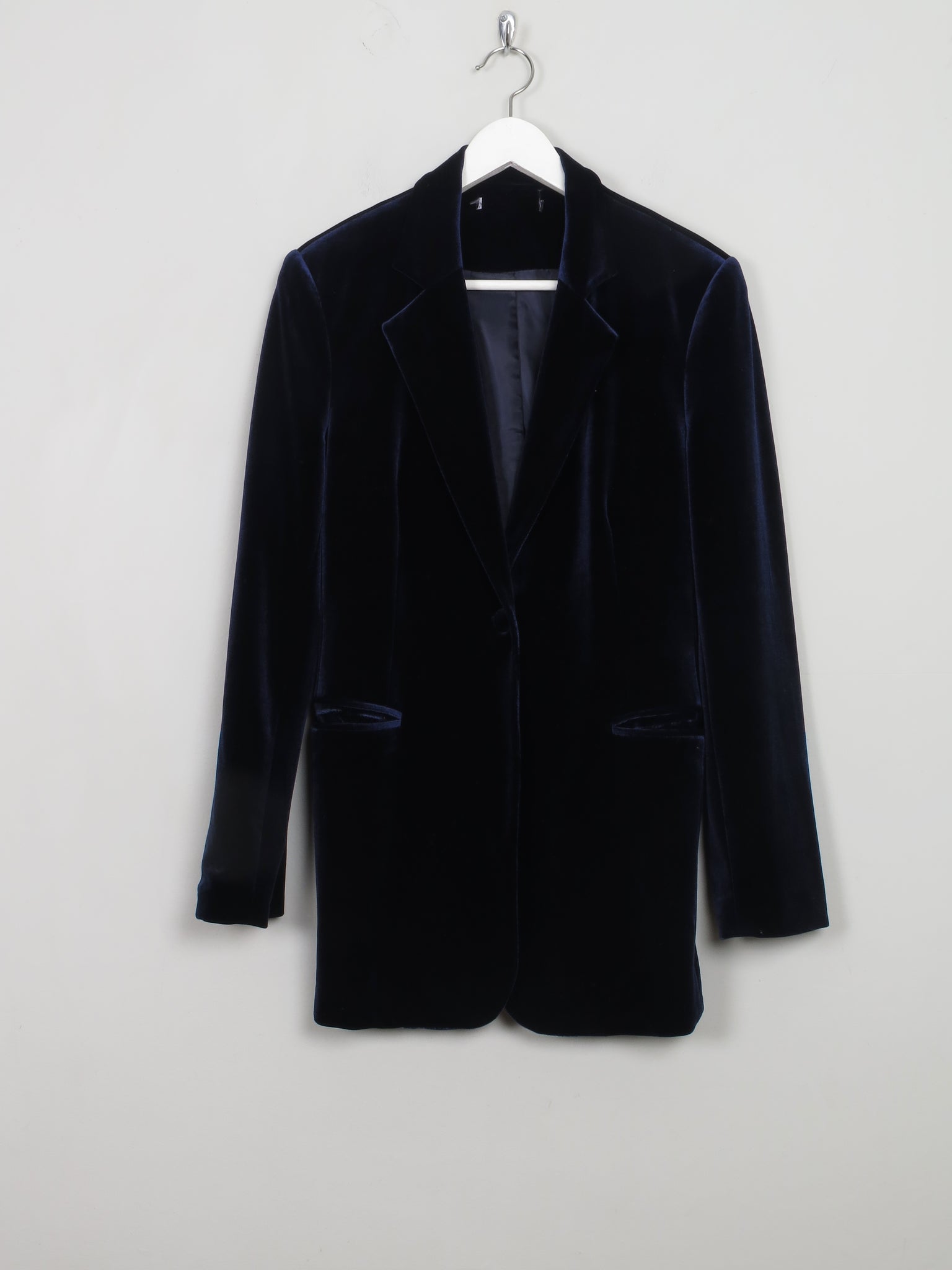 Women's Vintage Blue Velvet Jacket S