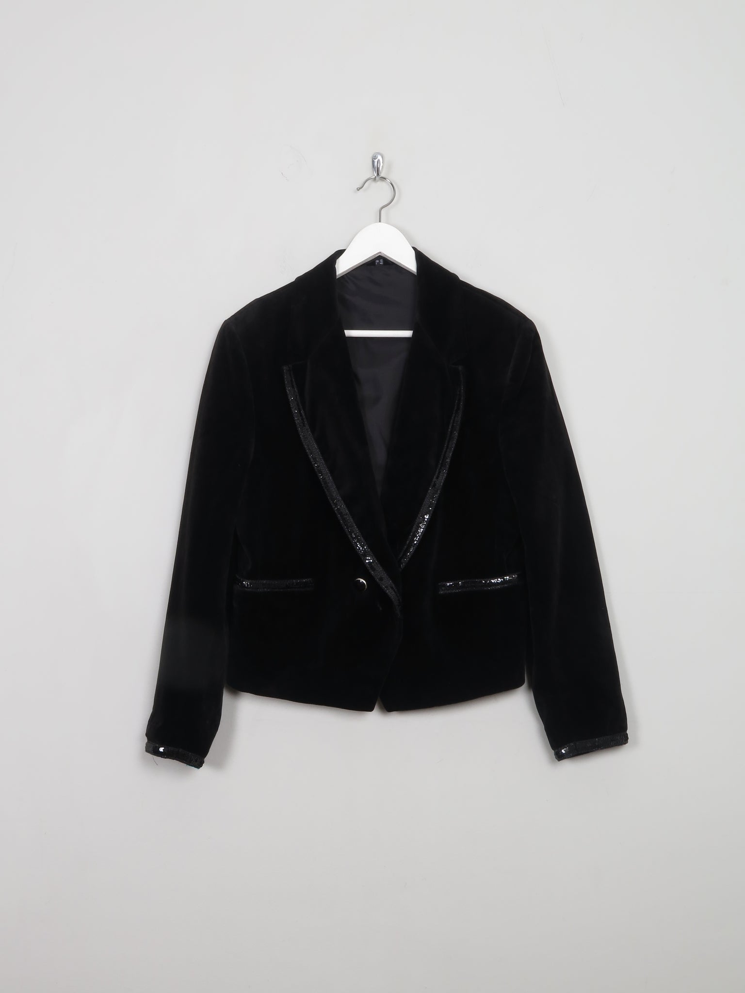 Black velour jacket womens on sale