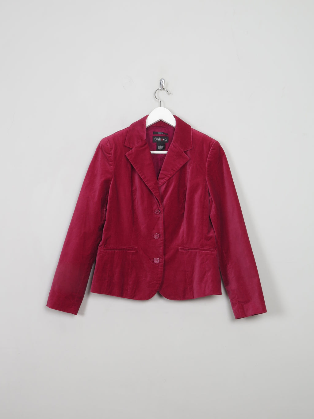 Women's Deep Pink Vintage Velvet Jacket S/M