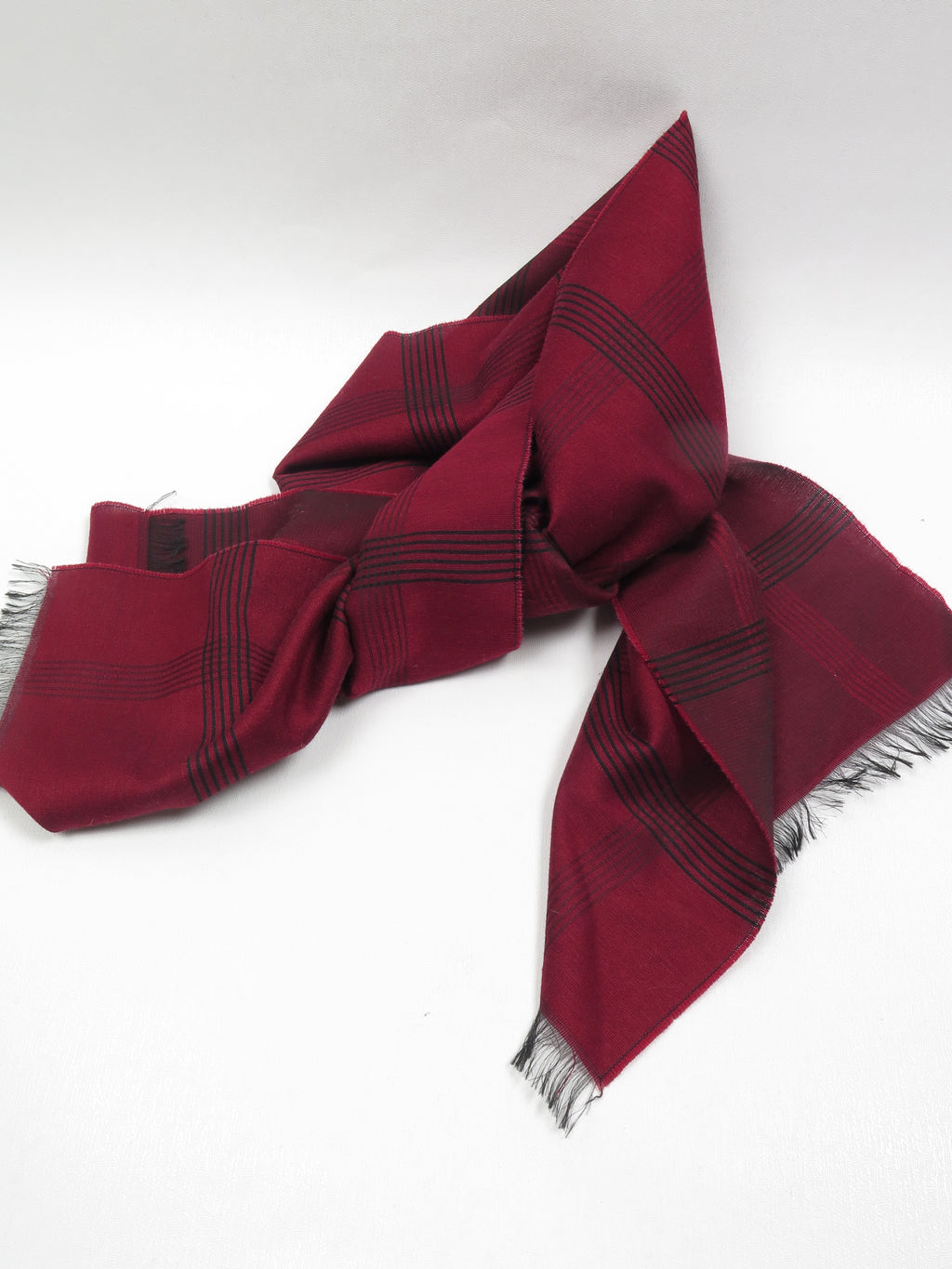 Men's Vintage Wine & Black Scarf