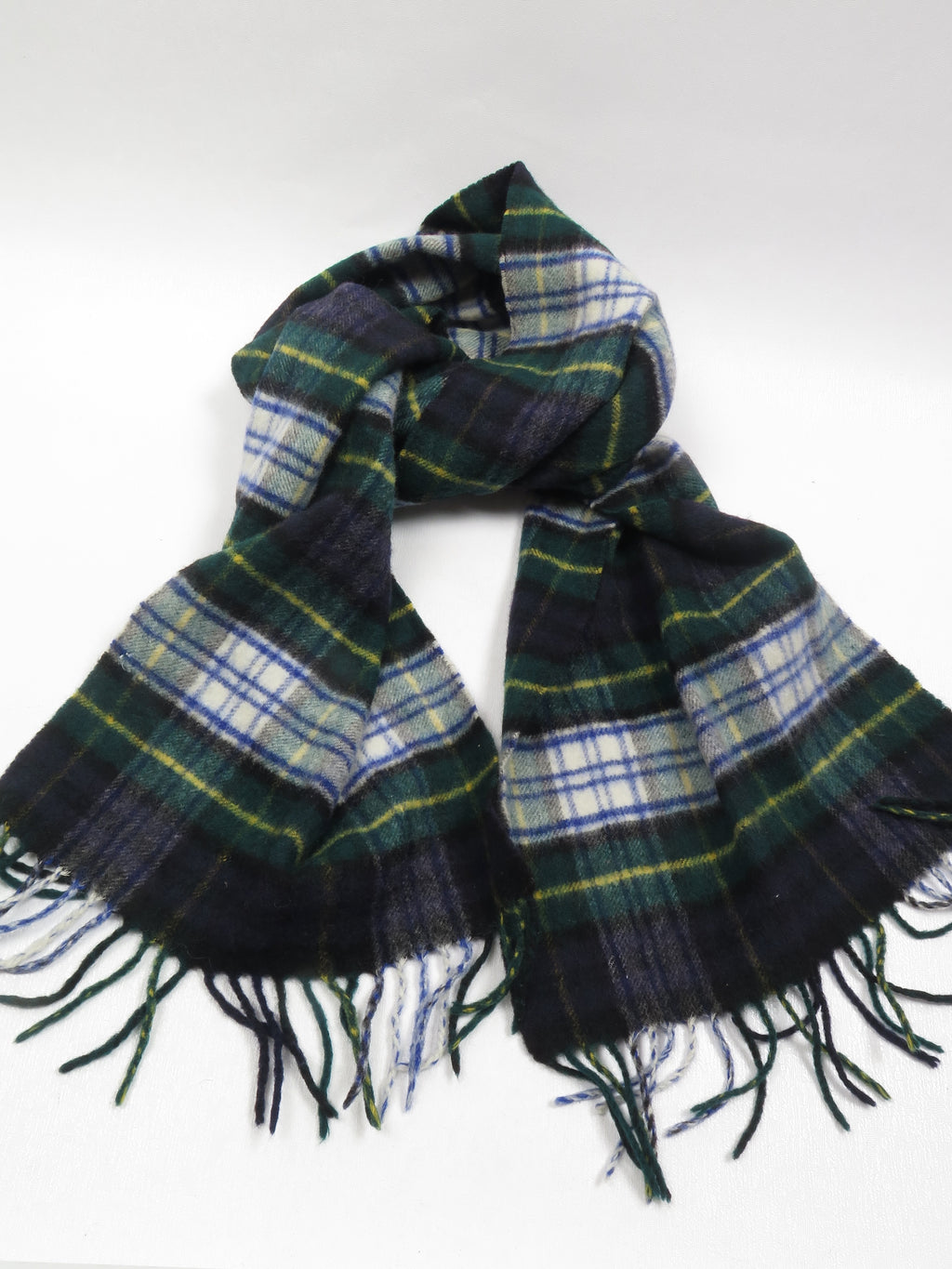 Vintage Green & Navy Wool Scarf