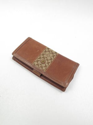 Vintage Classic Leather & Monogram Coach Wallet