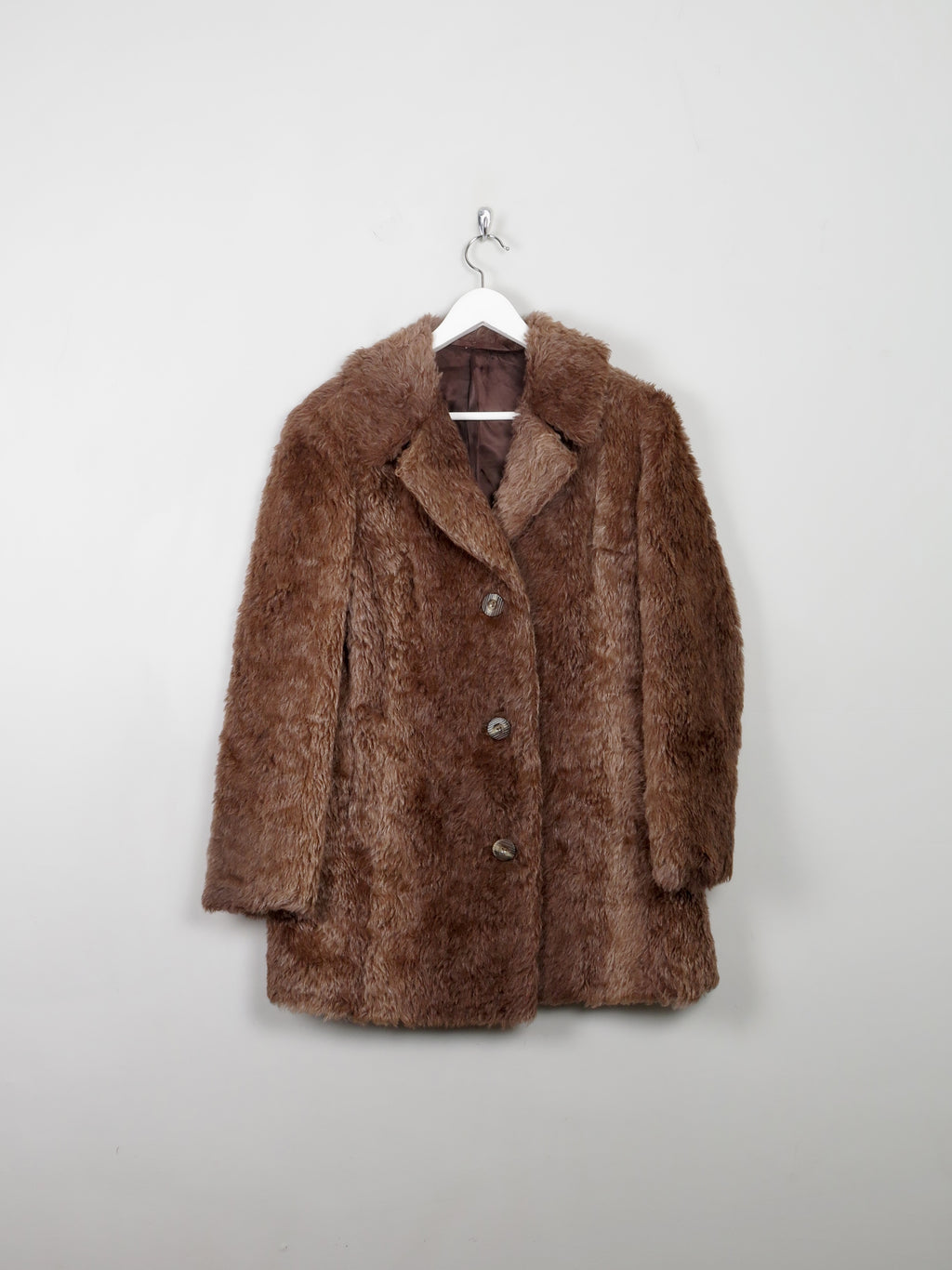 Women's Vintage Brown Faux Fur Jacket 12/14