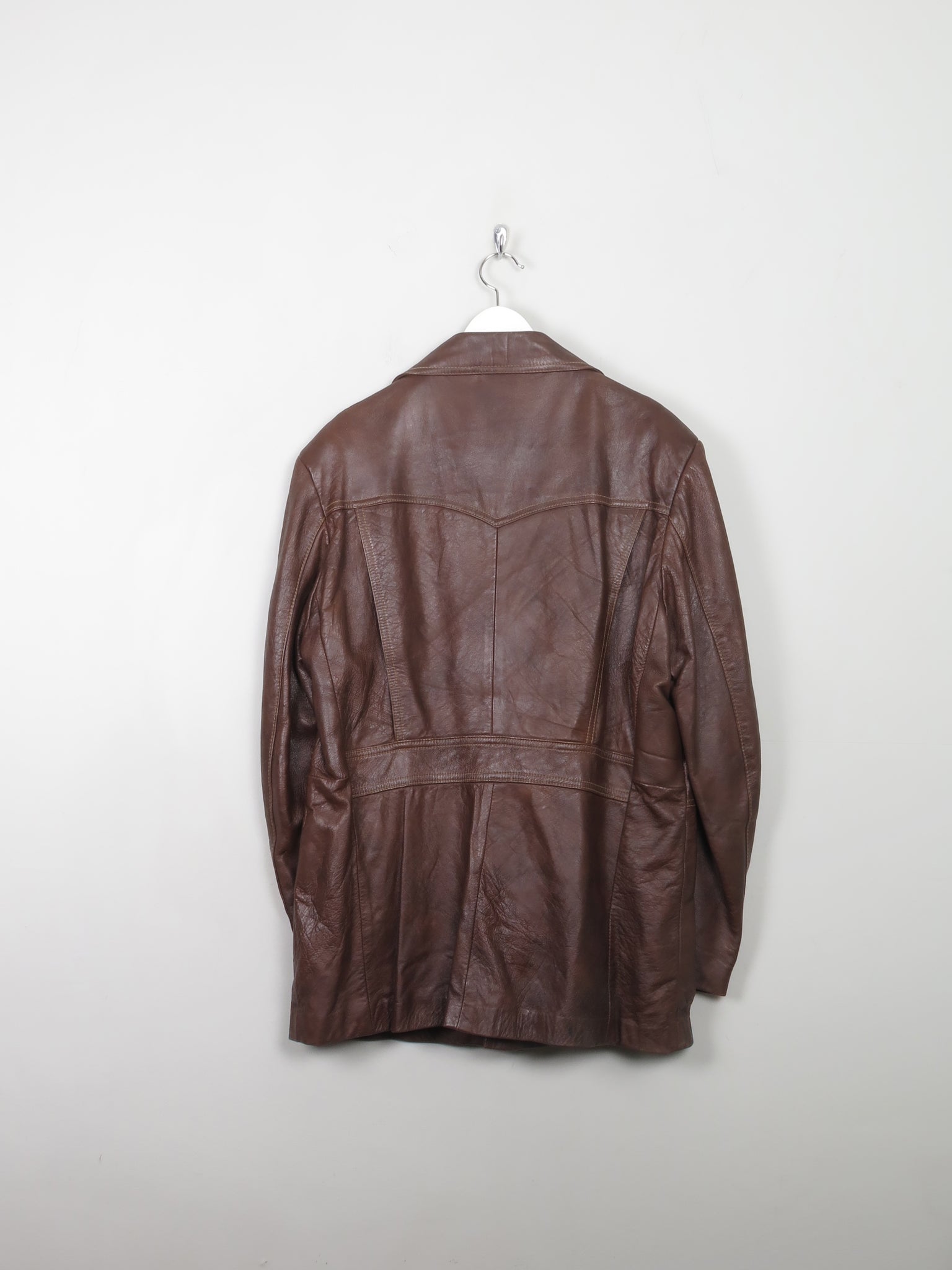 Men's Rust Vintage Leather Jacket L/44