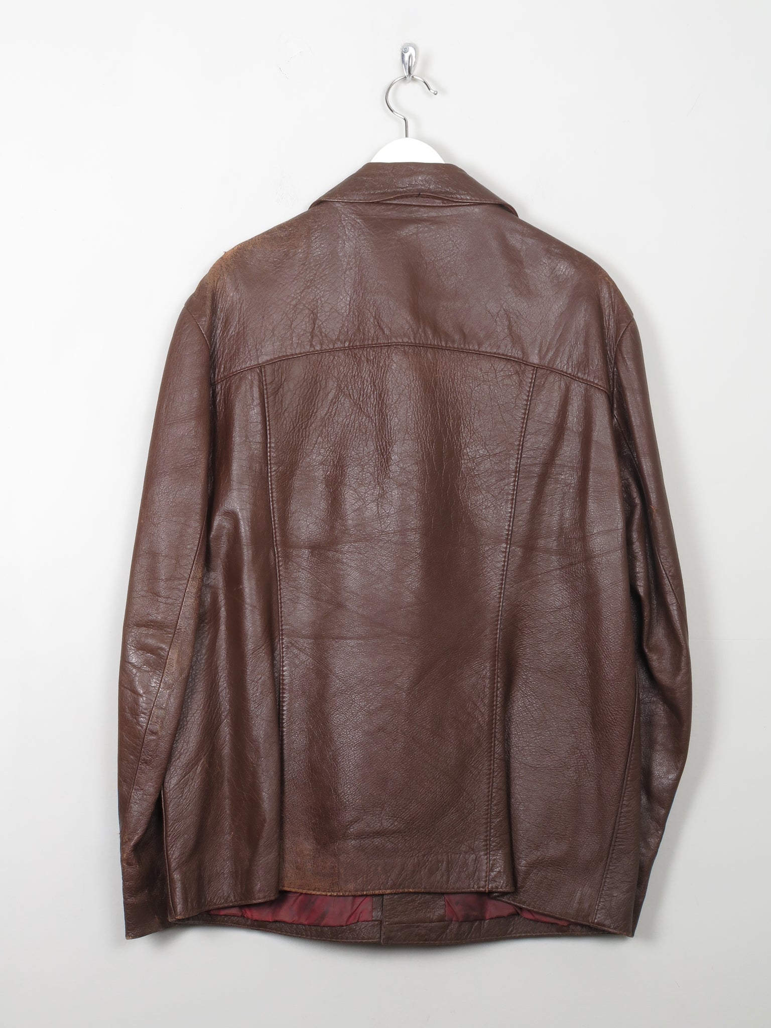 Men's Vintage Rust Leather Jacket 44/L